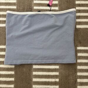 Edikted Blue Tube Top with White Trim